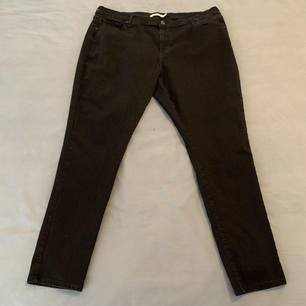 Levi's Jeans Womens 20W Black‎ 721 High Rise Skinny Stretch Denim Plus Size Fit